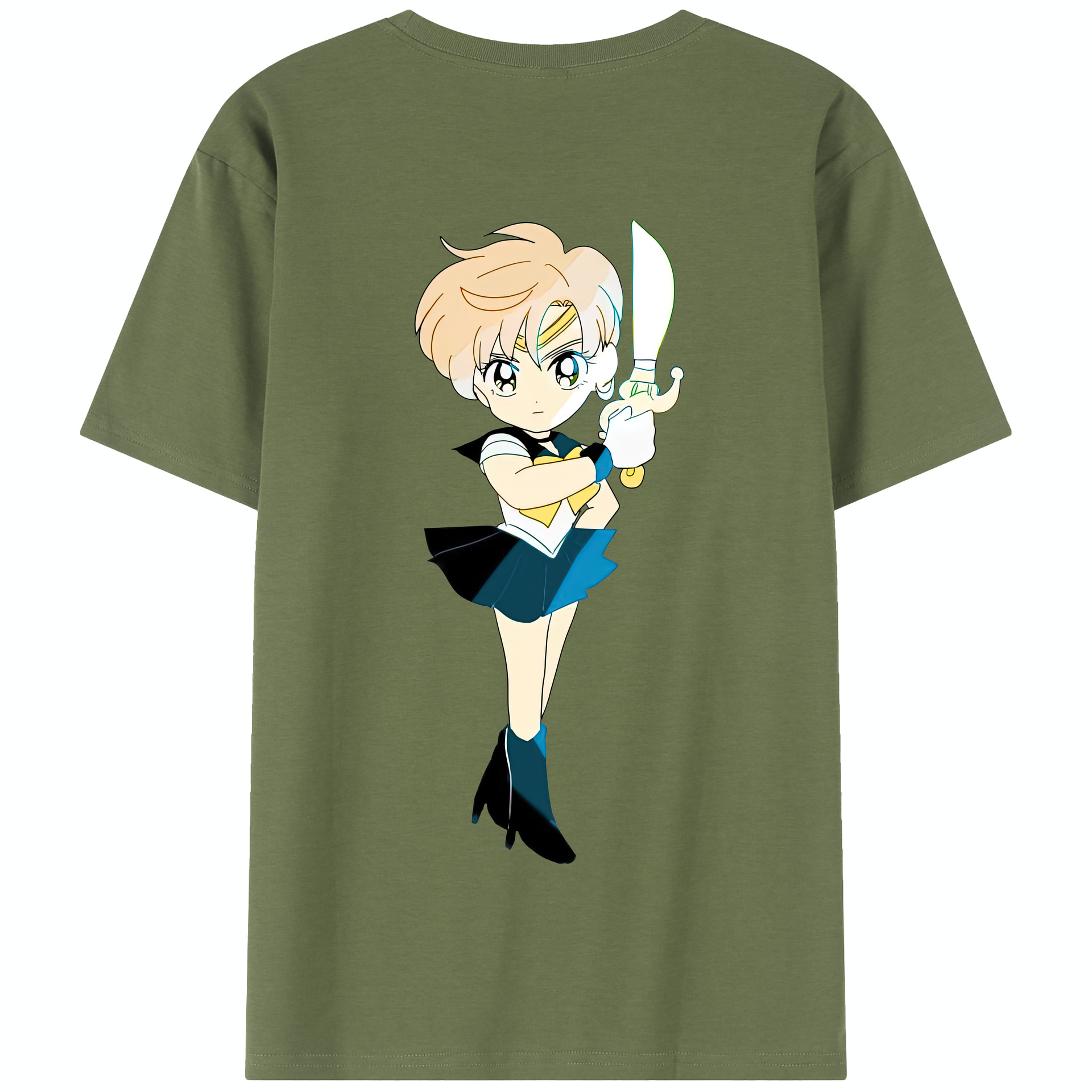 （画像用） 美少女戦士セーラームーン 天王はるか Sailor Moon Tenoh Haruka 綿100％半袖Tシャツ（背面プリント）